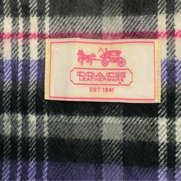 Coach Scarf Plaid Muffler vintage - Picture 3 of 3